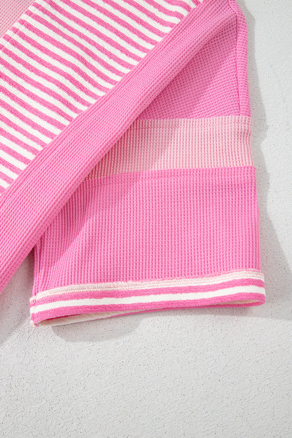 Pink Stripe Patchwork Colorblock Plus Size T Shirt