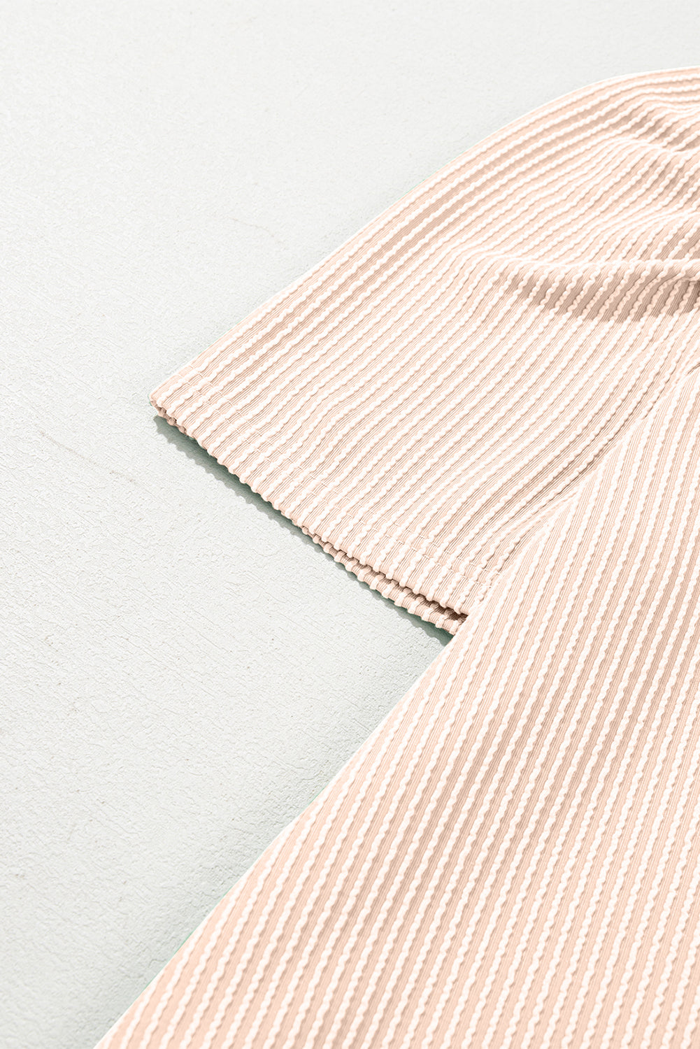 Mint Green Corded Knit Crew Neck Puff Sleeve Shift Mini Dress