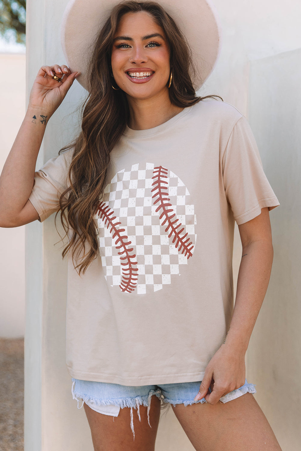 Jet Stream Checkered Baseball Graphic Tee