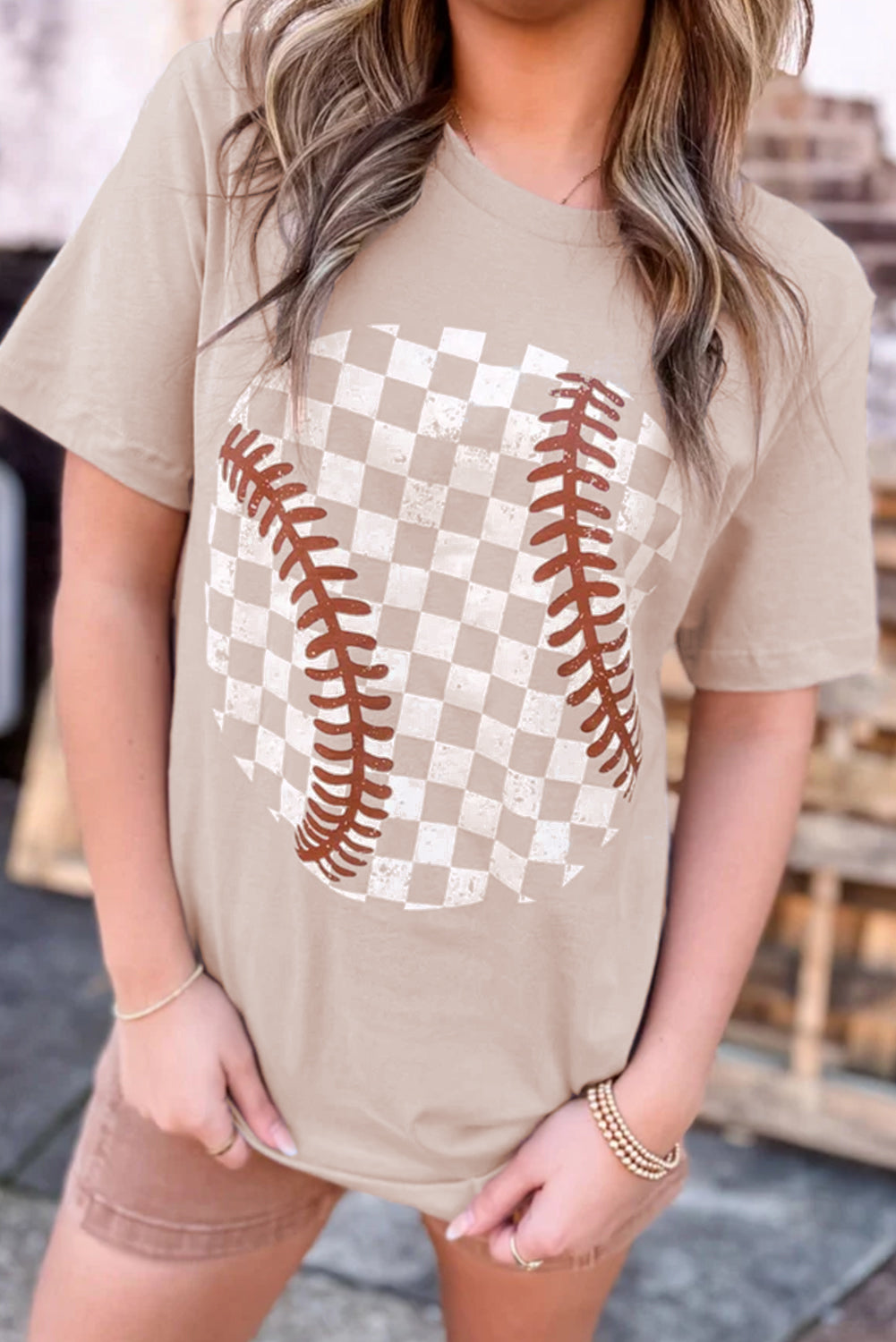 Jet Stream Checkered Baseball Graphic Tee